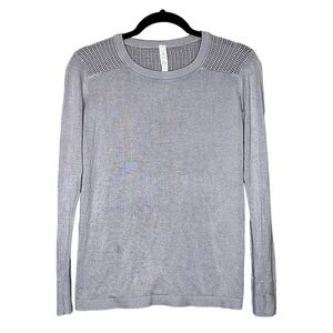Lululemon Womens 4 Back To Balance Sweater Iced Iris Lightweight Open Back Shirt